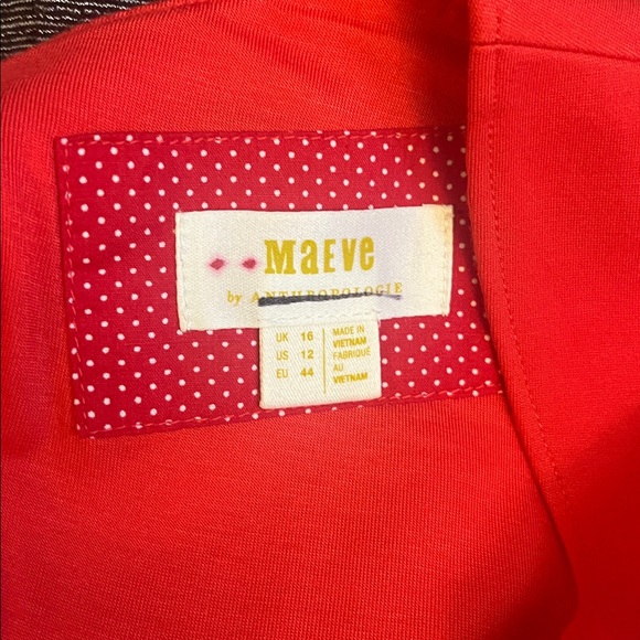 Anthropologie Maeve Squareneck Red Maxi Dress Size 12 AS IS - Picture 12 of 16